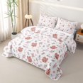 thumbnail image 3 of Erosebridal Watercolor Pink Peony Quilt Full for Girls, Romantic Spring Flower Full Bedspread Sets, 3-Piece, 3 of 7