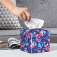 thumbnail image 4 of Kdxio Blue Skull Flower Print Tissue Box Cover,Square Decorative PU Leather Facial Paper Case Organizer Holder Dispenser for Bathroom,Night Stands,Desk,Car 5.2''X5.2''X5.2'', 4 of 6