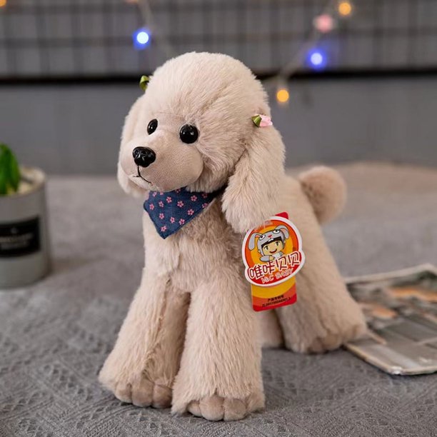 Muñeco de caniche de juguete de peluche de perro artificial