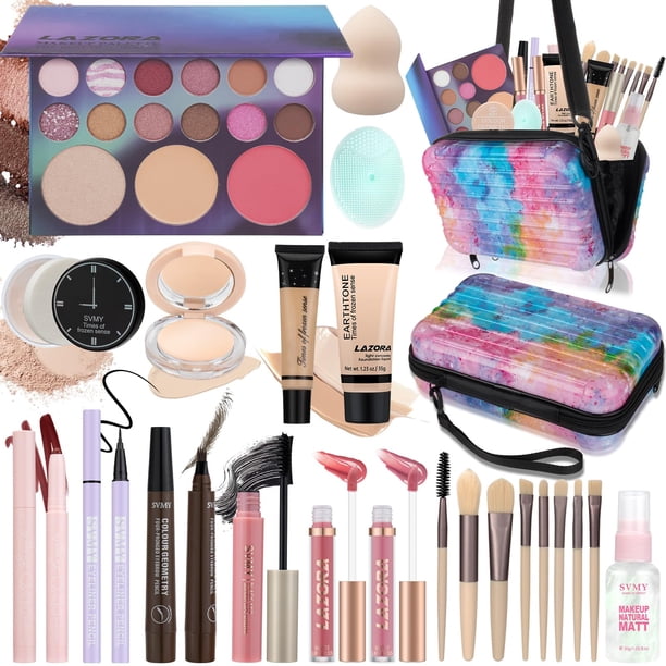 Kit de maquillaje Venshun para adolescentes con paleta de sombras de ojos y lápiz labial