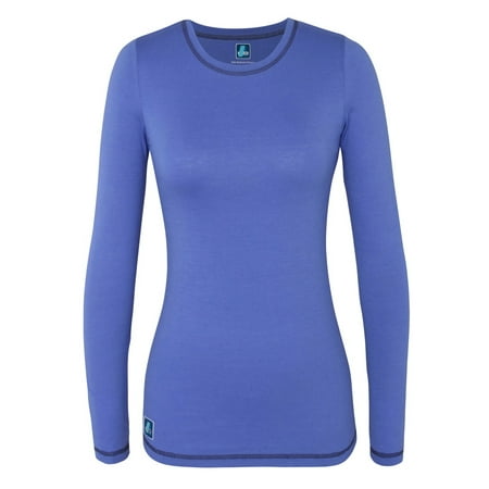 

Adar Womens Comfort Long Sleeve Fitted T-Shirt Underscrub Tee- 3400 - Ceil Blue - XXS