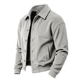 thumbnail image 2 of CCRFTGI Men's Vintage Corduroy Fleece Jacket Fashion Stylish Mid-weight Coat Spring Fall Casual Outerwear for Men Beige L, 2 of 6