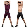 thumbnail image 3 of Men Shorts Letter Printed Bodybuilding Fitness Tights Elastic Waist Shorts, 3 of 6