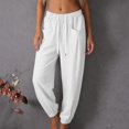 thumbnail image 2 of Rhuody Women Pants Wide Leg Relax Fit High Waist Solid Color Trousers Elegant Clothing Xl White, 2 of 8