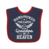 Inktastic Handpicked for Earth by My Grandpa in Heaven Angel Wings Boys or Girls Baby Bib