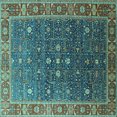 thumbnail image 1 of Ahgly Company Machine Washable Indoor Square Oriental Turquoise Blue Industrial Area Rugs, 7' Square, 1 of 4