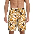 thumbnail image 1 of Balery Coffee Bun Hot Dog Pantalones cortos de pijama de punto de algodón para hombre con cinturilla y bolsillos-X-Large, 1 of 6