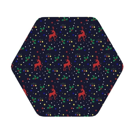 

Ocsxa Christmas Deer Coasters for Drinks Leather Coasters Set of 4 for Coffee Table for Housewarming Kitchen Bar Decor One Size
