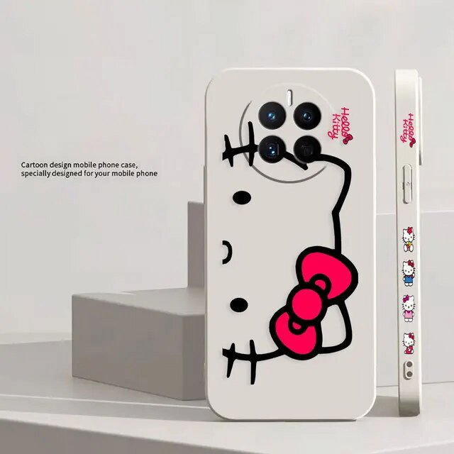 Cute Hello K-Kitty Line Cat Phone Case For Huawei MATE 10 20 20X 30 40 50 P20 P30 P40 P50 P60 PRO PLUS Case Funda Shell Capa LXY