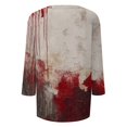 thumbnail image 6 of Halloween Shirts for Women Witch Hat Castle Graphic 3/4 Sleeve Funny Tees Pumpkin Print V-Neck Fall Cute T-Shirt XL, 6 of 6