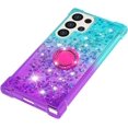 thumbnail image 4 of for Samsung Galaxy S25 Ultra (Not S25) Quicksand Case with Ring Kickstand, Girls Women Bling Cute Glitter Flowing Liquid Floating Sparkle Cover for Samsung Galaxy S25 Ultra. JB-Green Purple, 4 of 14