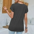 thumbnail image 4 of vigerkar Womens Tops Dressy Casual V Neck Short Sleeve Shirts Summer Loose T Shirts Trendy Tops Tunic Blouses Grey, M, 4 of 6