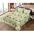 thumbnail image 4 of Ambesonne Springtime Fitted & Flat Sheet with Shams 4 Pcs Set, Watercolor Wild Flowers, King, Grey Yellow Hunter Green, 4 of 5