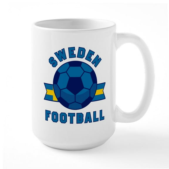 CafePress - Sweden Football Mugs - 15 oz Ceramic Large White Novelty Mug