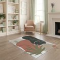 thumbnail image 2 of ODIKA 4'x6' Earthy Tones Abstract Tropical Leaf Washable Area Rug Modern Geometric Art with Organic Shapes for Dorm Room, Small Living Stain Resistant Low Profile, Easy Care, 2 of 7