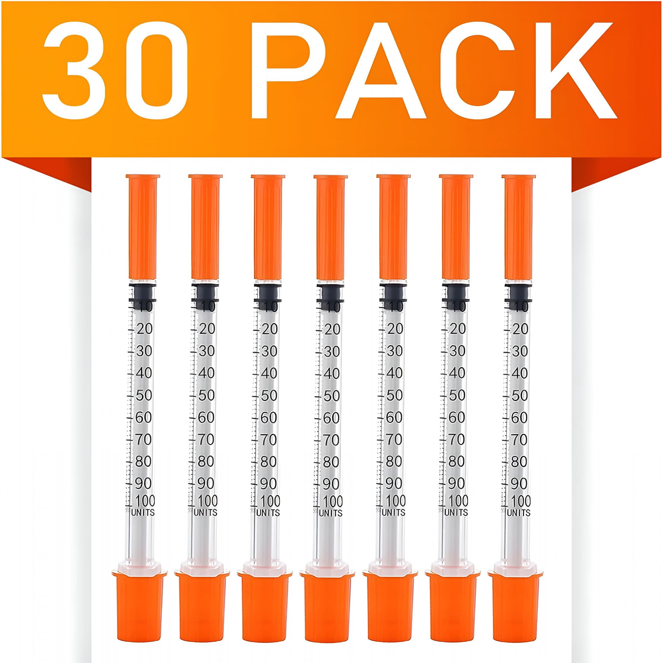 XIRQI 30Pack 1Cc Syringes with 29G 1/2"(13Mm) Needle,Laboratory Supplies,Individually Packaged (1Cc 29G 1/2"-30Pack)