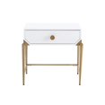 thumbnail image 4 of TOV Furniture Bajo 24"H Transitional Wood Side Table in White/Gold, 4 of 9