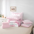 thumbnail image 6 of Castle Fairy Girls Alphabet S 7-Piece Twin Bedding Sets,Bowknot Love Heart Bedding Comforter Set,Flower Stripes Breathable Sheet Sets,Microfiber Bedroom Decor, 6 of 8