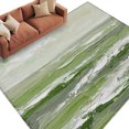 Abstract Ocean Wave Rectangle Area Rug 8x10ft Coastal Sage Green Sea ...