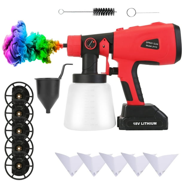 iMountek Cordless Paint Sprayer HVLP Spray Painting Machine with 3