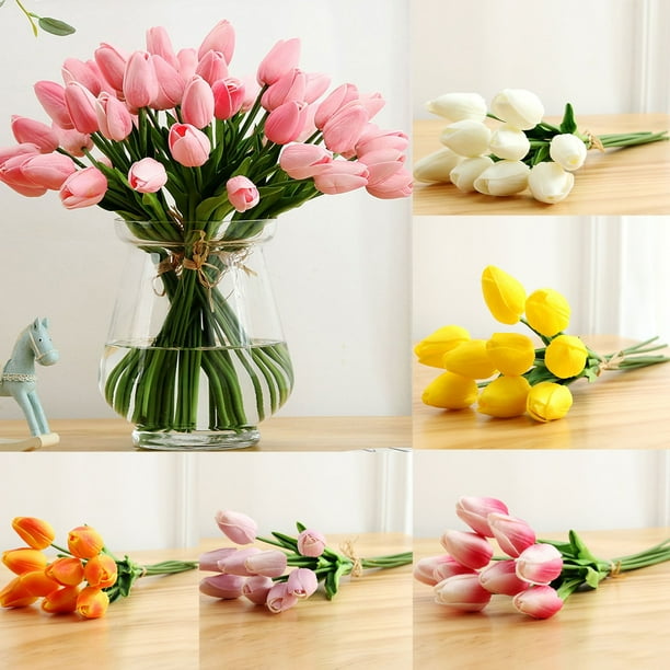 Walbest 1 Bouquet Artificial Tulip Home Garden Wedding Flower Arrangement Desktop Decor Simulation Tulip Flowers For Home Room Office Wedding Walmart Com Walmart Com