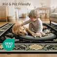 thumbnail image 4 of ODIKA 5'x7' Washable Area Rug Easy Care, Non-Shedding, Pet Friendly, Snake Gothic Moody Symmetrical Mirrored Serpent Coiled Border for Small Living Room, Bedroom, 4 of 7