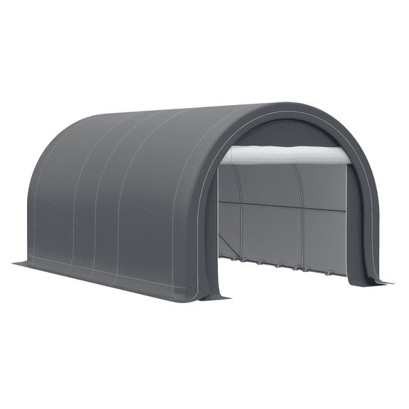 16'x10' Carport Portable Garage, Heavy Duty Storage Tent with Zipper Door - Anti-UV PE Canopy for Car, Truck, Boat, RV