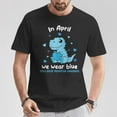 thumbnail image 2 of Dino In April We Wear Blue Child Abuse Prevention Awareness T-Shirt, Cute Dinosaur Blue Ribbon Graphic Tee for Kids & Adults, Supportive Advocacy Shirt for April Awareness, 2 of 3
