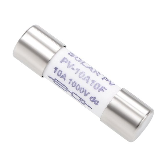 Uxcell 10A DC 1000V 0.4x1.5'' Fusible de cartucho de acción rápida para reemplazo de amplificador de audio Cerámico Plateado 1Pcs