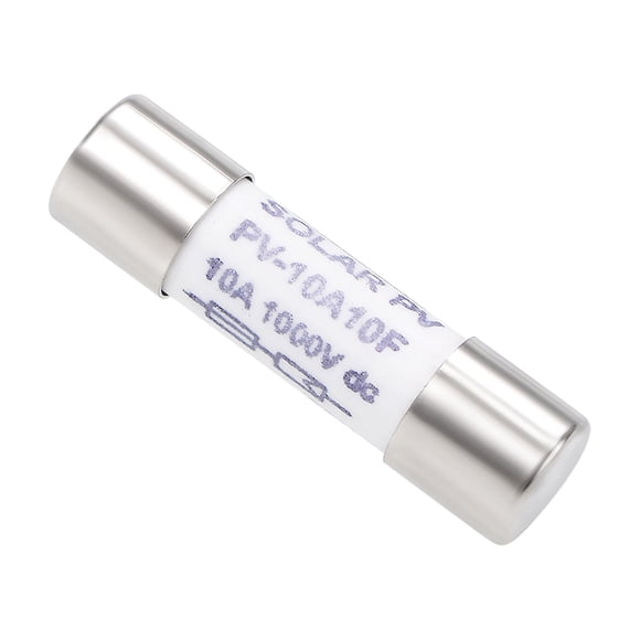 Uxcell 10A DC 1000V 0.4x1.5'' Fusible de cartucho de acción rápida para reemplazo de amplificador de audio Cerámico Plateado 1Pcs