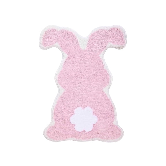 PEIBang Easter Bunny Bath Mat,Vintage Easter Rabbit Rug Spring Home Decor,Soft and Absorbent Cute Bath Mat for Bathroom Bedroom Home Decor