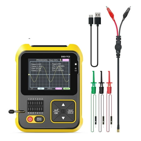 

dido 2-in-1 2.4 Inch Screen Digital Oscilloscope Transistor Capacitor Electronic Components Tester Signal Generator