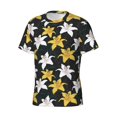thumbnail image 3 of Yiaed Lilies Flowers Print Mens Short Sleeve Tight Fit T-Shirt, Crewneck Casual Tee-Medium, 3 of 5