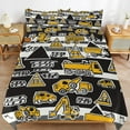 thumbnail image 2 of 3PCS Excavator Fire Truck Racing Duvet Cover Set Twin, 1 Duvet Cover And 2 Pillowcase, Duvet Cover for Kids Girls Boys And Teens, 2 of 6