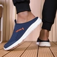 thumbnail image 3 of Men's Backless Slip On Sneakers Walking Shoes Lightweight Close Toes Sandals with Arch Support Breathable Canvas Clogs Blue Size 10, 3 of 6