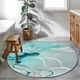 thumbnail image 3 of Round Rugs 3Ft, Aqua Marble Round Area Rug Washable Indoor Throw Carpet, Modern Abstract Gradient Water Fluid Art Small Non Slip Circle Rug for Bedroom Living Room Home Decor Aesthetic, 3 of 8
