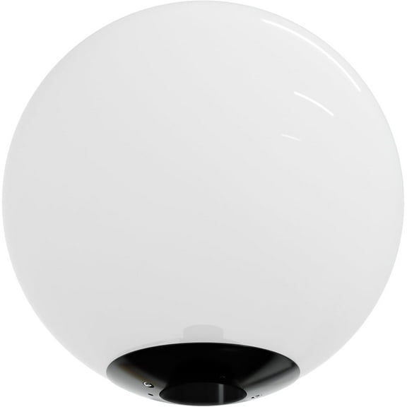 12" Outdoor Light Post Globe Combo, Fits 3" Posts (Post NOT Included) - White Acrylic Lamp Cover with 5000K LED Bulb - Modern Driveway Yard Lamppost Lighting Fixture, Outdoor Pole Light