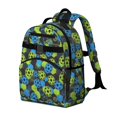 thumbnail image 2 of Football and Hexagon Green Pattern Cute School Backpack Bag for School with Padded Back and Adjustable Shoulder Straps 15.25"x11.5"x5.25", 2 of 5