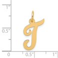 thumbnail image 2 of FJC Finejewelers 14 kt Yellow Gold Medium Script Letter T Initial Charm, 2 of 6