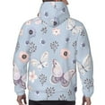 thumbnail image 7 of Balery Blue Butterfly Pattern Mens Hoodie Kangaroo Pocket Hoodie Pullover Hooded Sweatshirt Ideal for Daily Wear Travel and Home-3X-Large, 7 of 7