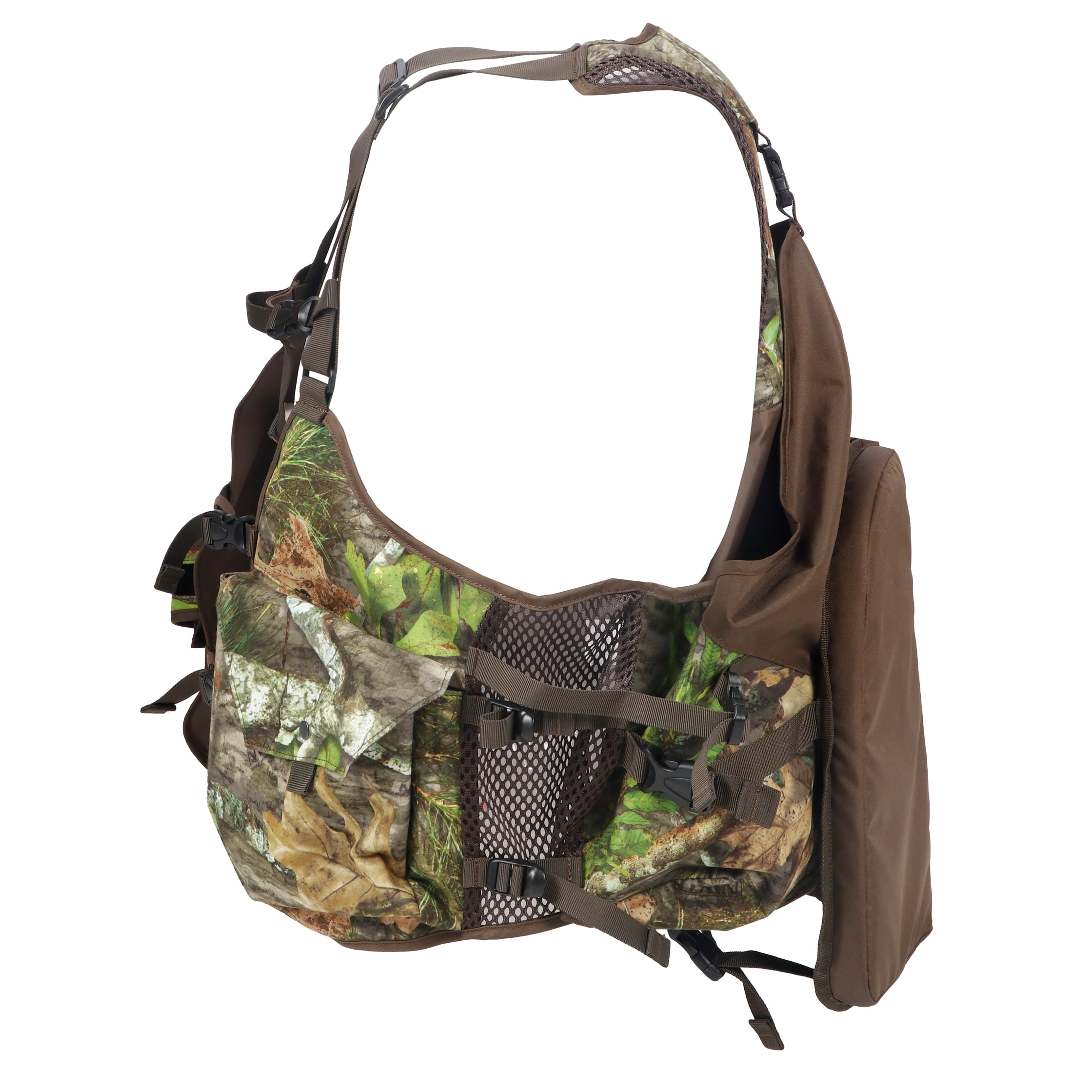 Mossy Oak Turkey Hunting Waterproof Vest with Cushion Straps, Mossy Oak Obsession Camouflage, One Size, Unisex