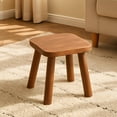 thumbnail image 2 of Solid Wood Stool, Square Design with Cylindrical Legs, Wooden Step Stool, Sturdy and Strong, Ideal for Little Ones, Low Spaces, Multi-Purpose Use for Kitchen, Bathroom, Bedroom, 2 of 5