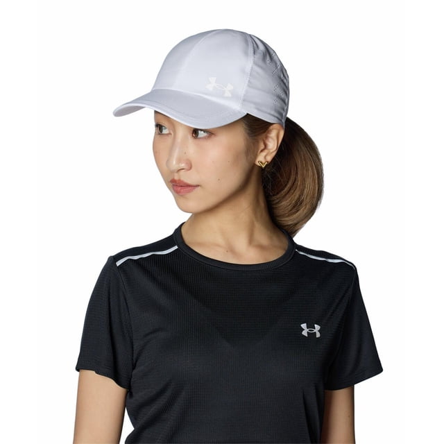 Gorra Under Armour Iso-Chill Launch Run para mujer, color blanco