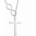 thumbnail image 2 of Stainless Steel Christian Cross Infinity Charm Collar Necklace, 2 of 2