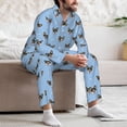 thumbnail image 7 of Naloa Corgi Dog Men’s Pajamas Set - Long Sleeve Button Down Sleep Shirt and Pajama Bottoms Sleepwear Set-XX-Large, 7 of 7