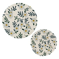 Wild Daisy Flower Pot Holders Set Trivets Hot Pads Cotton Mats for Cooking