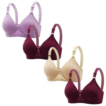 Lisbinx Nursing Bras 4PC Woman s Embroidered Glossy Comfortable Breathable Bra Underwear No Rims Clearance Sales Today Deals Prime