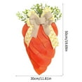 thumbnail image 2 of Easter Farmhouse Carrot Sign Wreath - Front Door Wall Hanging Decoration, Rustic Easter Wreath with Carrot Plaque, Spring Festive Scene Arrangement Prop for Home Porch Entryway Decor, 12*17in, Orange, 2 of 8