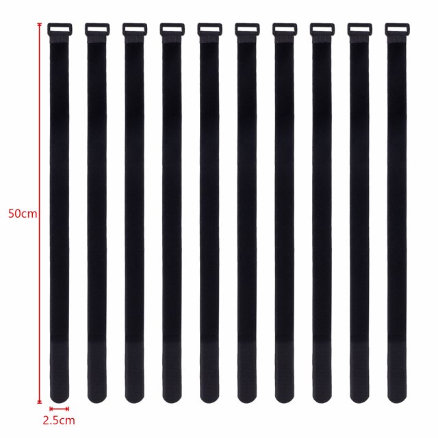 10 Pcs Attaches de Câble en Nylon Largeur 2,5 cm Boucle Inversée Sangle Réutilisable Ruban Adhésif Attache Crochet Boucle Sangle Fixe Adhésive 2,5x50cm-A 10 Pcs