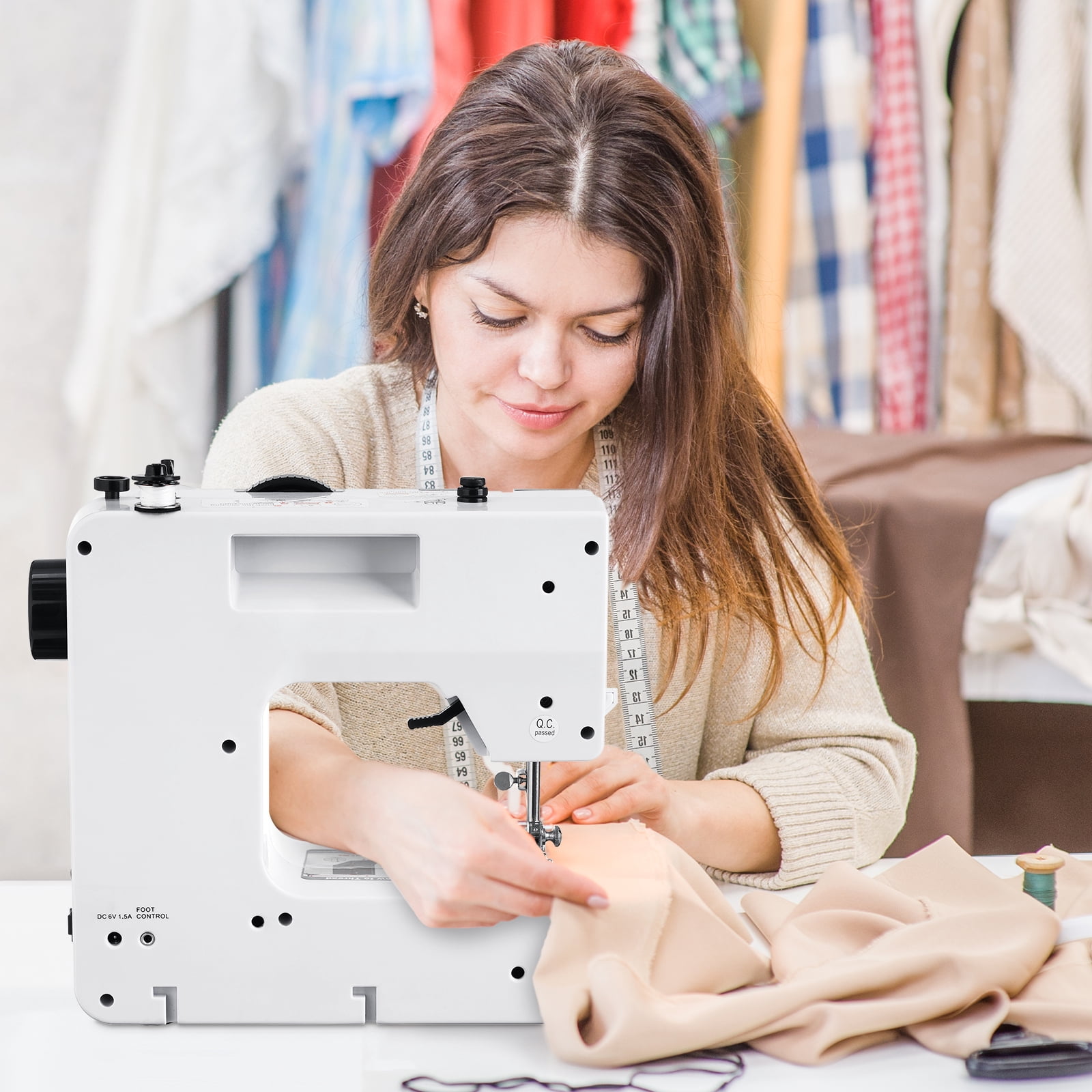 BSHAPPLUS® Portable Sewing Machine,54 Piece Handheld Electric Sewing Machines Kit,38 Stitch Patterns Mini Sewing Machine for Beginners Kids,Household Multifunctional Crafting Mending Machine